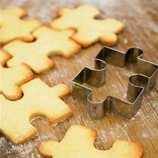 1 件聖誕餅乾形狀不銹鋼餅乾切割器拼圖 DIY 餅乾模具甜點烤盤蛋糕模具餅乾郵票