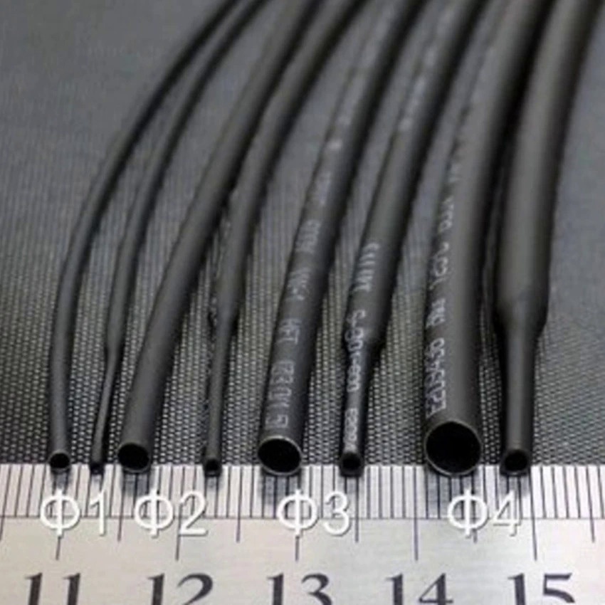 1米熱縮管黑色1mm 2MM 3MM 4MM 5MM 6MM 8MM 10MM 2:1熱縮管熱縮繞線電纜套管