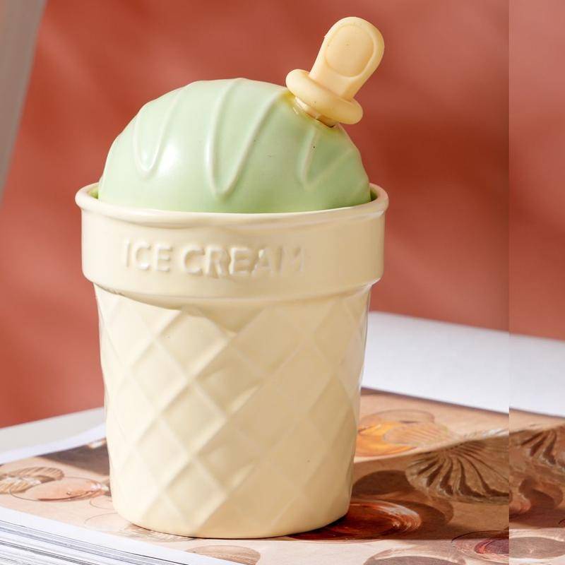 創意卡通冰淇淋甜筒陶瓷水杯小清新水果獨角獸雪糕吸管陶瓷馬克杯