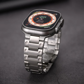 新款鈦合金錶帶 適用蘋果手錶Apple Watch Ultra 2 49mm 商務手鐲 s9 8 7 Se 6 5