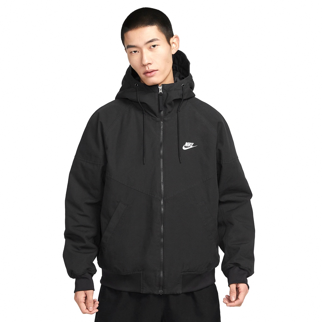 Nike 外套 NSW Windrunner 男款 黑 連帽外套 保暖 寬鬆 刺繡【ACS】 DX0693-010