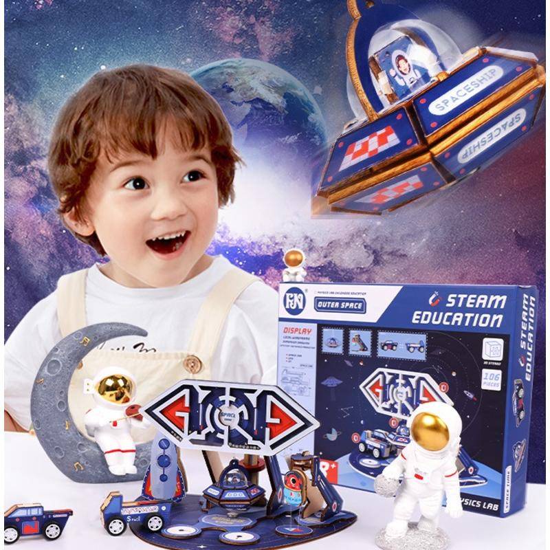 台灣現貨📣STEAM科學玩具 磁力 太空空間站 磁懸浮粒   科教DIY組裝  益智玩具 兒童禮物