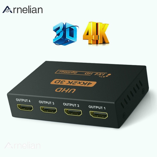 Arnelian 4k Hdmi 兼容分配器 1x4 全高清 1080p 視頻 Hdmi 兼容切換器切換器 1 進 4