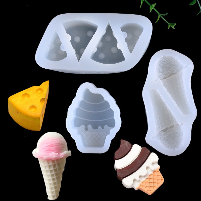 香薰石膏矽膠模具 冰淇淋三明治 甜筒擴香石模具蛋糕裝飾烘焙用