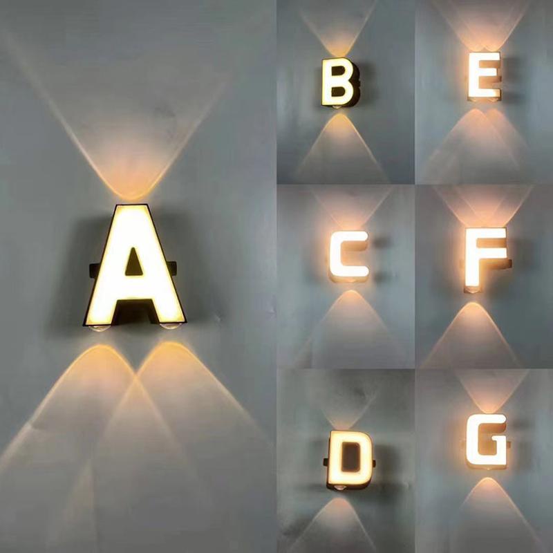 英文字母數字壁燈 寬壓上下發光LED燈 防水背景洗牆燈 廣告牌路標字體燈
