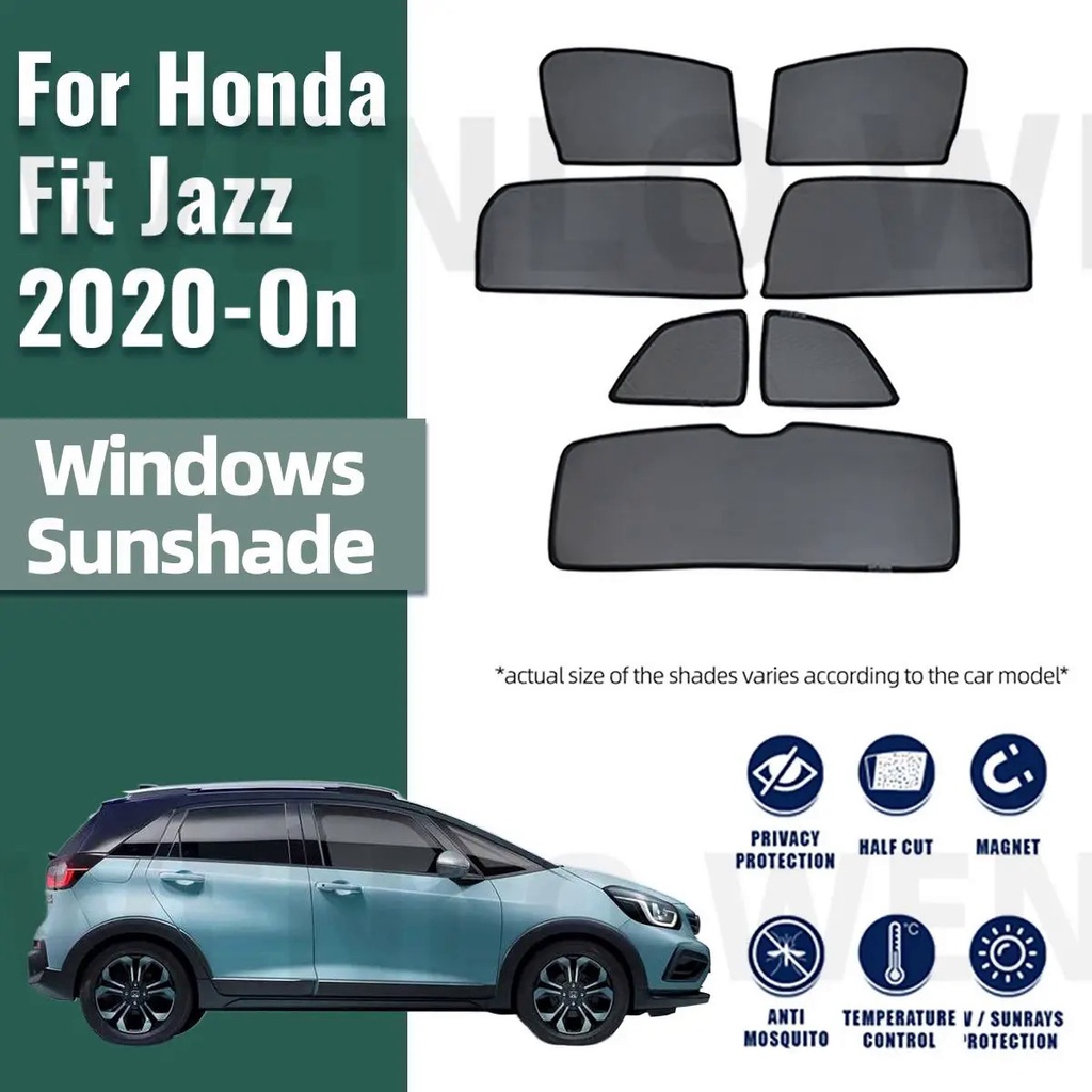 HONDA 適用於本田 Jazz GR Fit 2020 2021 2022 2023 磁性汽車遮陽罩前擋風玻璃窗簾後側