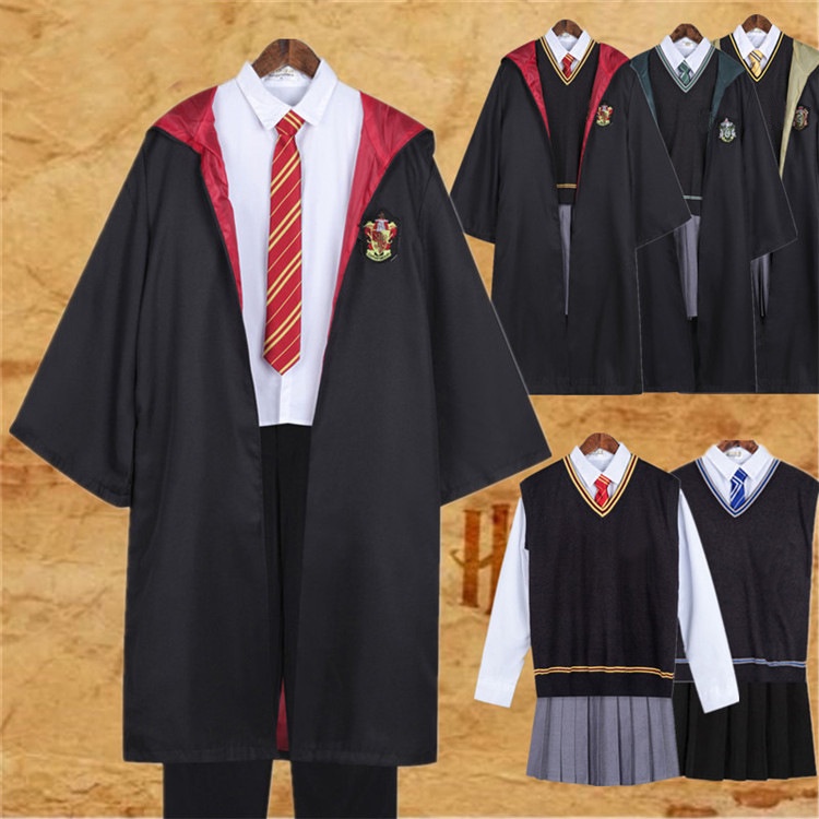 哈利波特 COS 服飾  兒童 成人 披風   格蘭芬多 cosplay 校服 魔法 長袍  哈利波特 校服 4個顏色