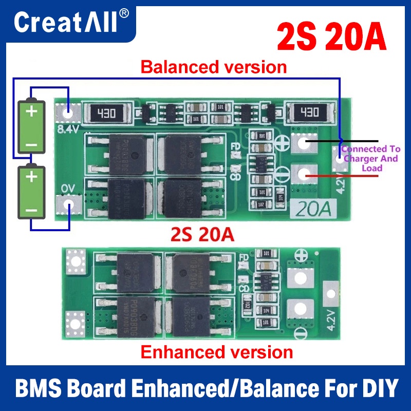【批量可議價】2串7.4V 8.4V 18650 鋰電池保護板 帶均衡 20A電流 2S 20A