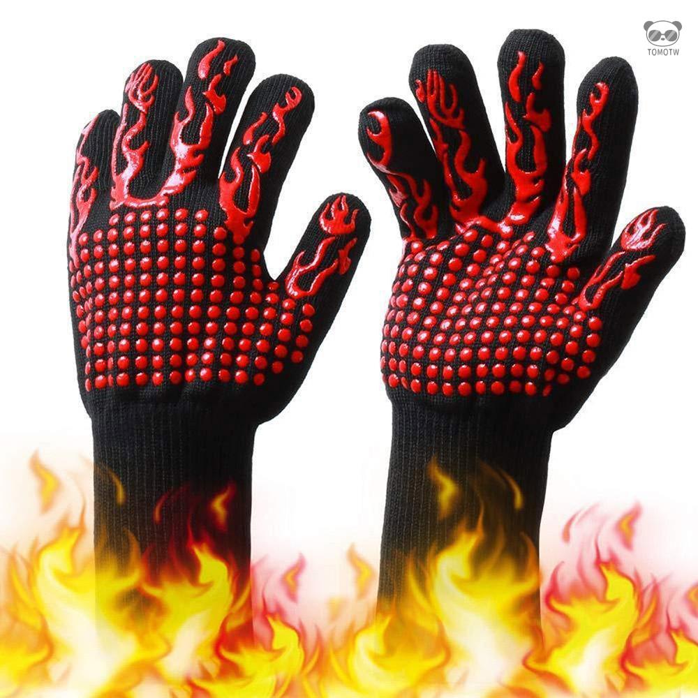 BBQ防高溫燒烤手套一雙 雙面防滑矽膠耐高溫手套