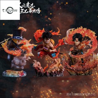 元氣招財 G5 航海王 海賊王 火拳場景 三兄弟 路飛 艾斯 薩博 魯夫GK 手辦 模型 擺件 公仔