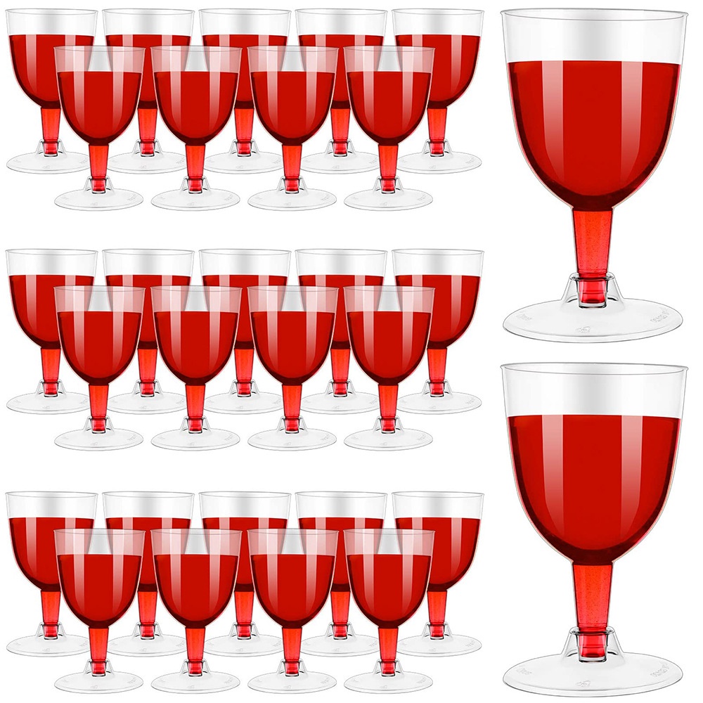 【限時折扣】50套一次性塑膠香檳杯 氣泡水雞尾酒杯 甜品慕斯杯 航空杯 高腳婚宴紅酒杯