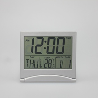 摺疊鍾 檯鐘 桌面萬年曆電子鐘 超薄旅行帶 日期溫度鬧鐘