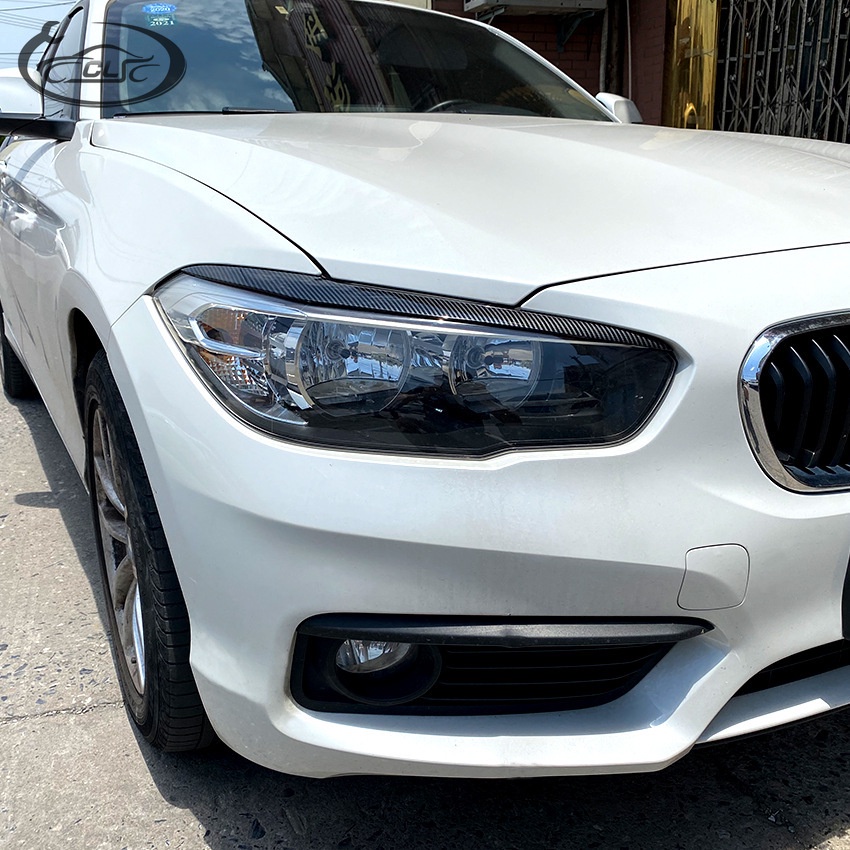 適用BMW 寶馬1系F20后期 2015-2019 118i 120i前大燈燈眉外飾車貼改裝