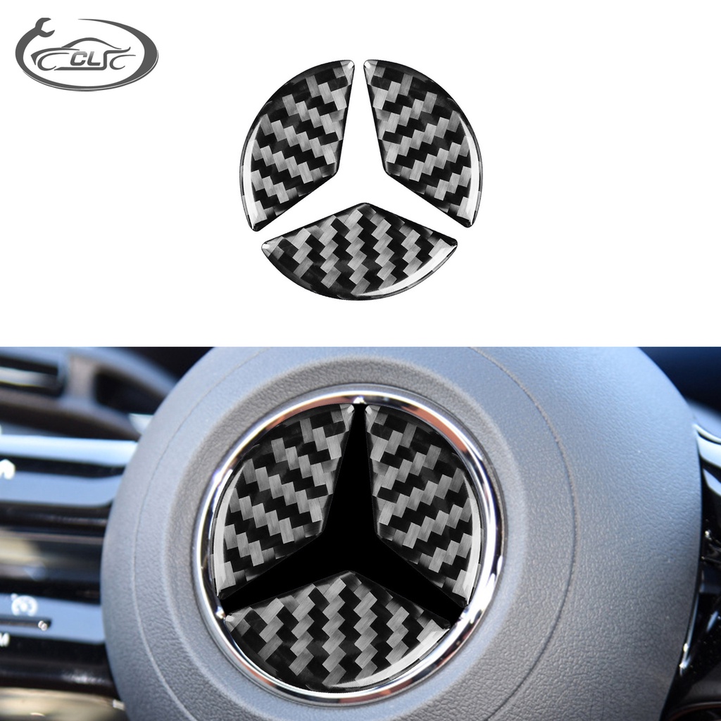 適用於 Benz 賓士 老C級W204通用方向盤logo貼真碳纖維汽車內飾改裝配件