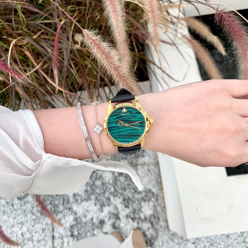 AAA+古馳-Gucci小蜜蜂 女士腕錶   原裝進口石英機芯   316L精鋼錶殼  真牛皮錶帶   直徑38mm 該
