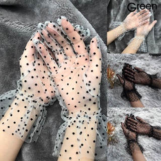 [精品小屋]歐美女士秋季性感蕾絲薄紗短版婚禮網狀手套