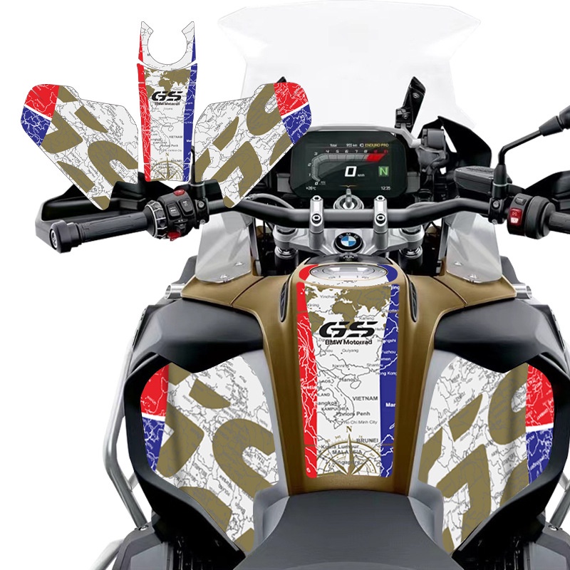 JJMOTO 適用寶馬R1200GS ADV R1250GS ADV機車油箱貼魚骨貼保護貼升級JJMOTO