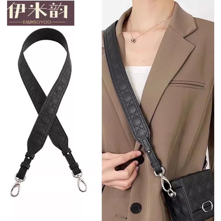 新適用於迪奧戴妃包肩帶配件寬頻斜背包帶單買黑色寬肩帶斜背包揹帶