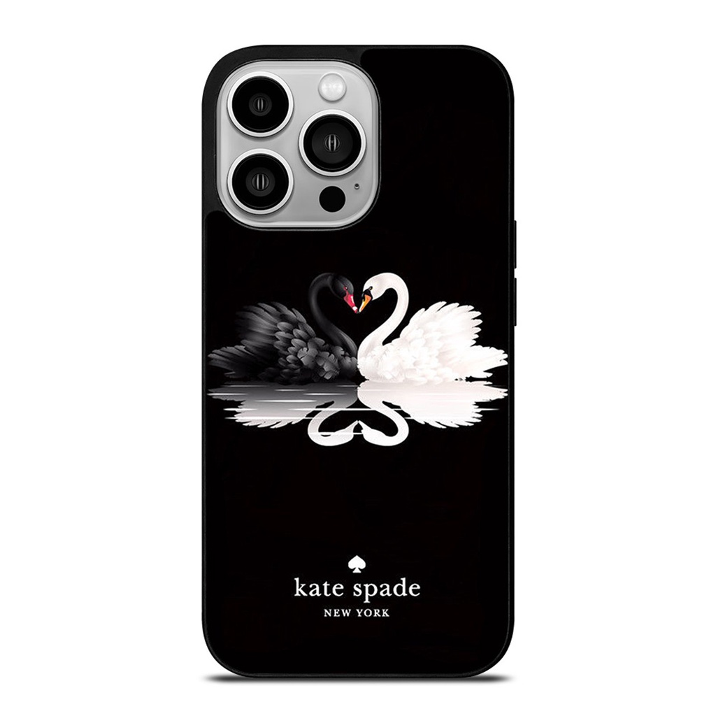 現貨 KATE SPADE BLACK WHITE SWAN 時尚新款精緻手機殼保護套適用於 IPhone 15 Pro