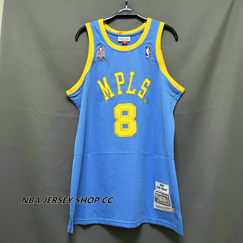 【Mitchell&amp;Ness】男士全新原創 Nba 洛杉磯湖人隊 #8 Kobeˉbryant 復古球衣 MPLS 藍色