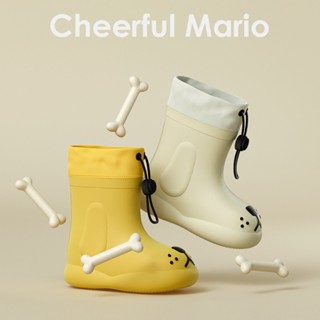 Cheerful Mario幸福瑪麗 現貨可愛小狗兒童雨鞋 防滑防水輕便束口小童雨鞋