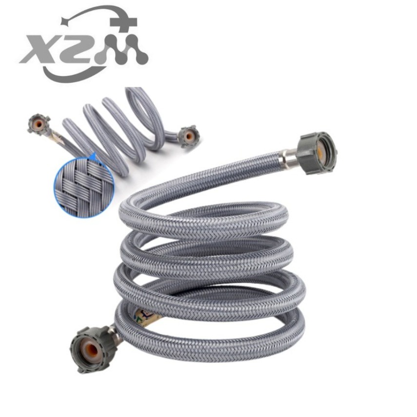 【XZM】 4分雙內絲角閥馬桶進水高壓防腐冷熱水管 20mm 1/2灰色PET特種絲水龍頭軟管