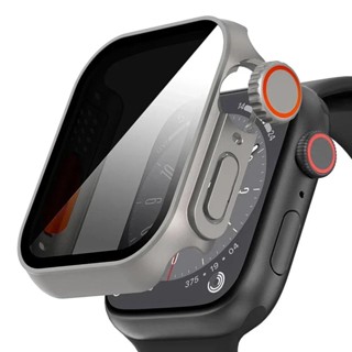 升級為 Ultra 隱私鋼化玻璃螢幕保護膜相容 Apple watch 系列 9 8 7 6 5 4 3 i 手錶 45