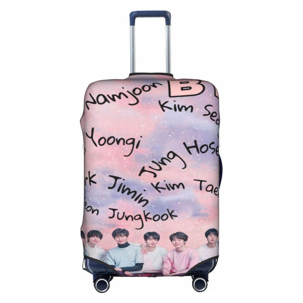 [有貨]BTS 可水洗旅行行李套搞笑卡通手提箱保護套適合 18-32 英寸行李箱