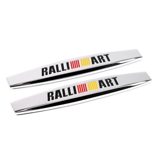 MITSUBISHI 2 件裝金屬貼紙後徽章徽章 RALLIART 標誌貼花適用於三菱