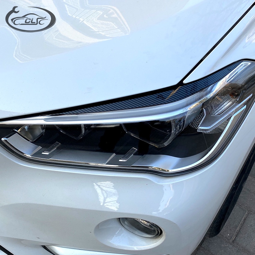 適用BMW 寶馬X1 F48 2015+ 前大燈燈眉車貼外飾改裝