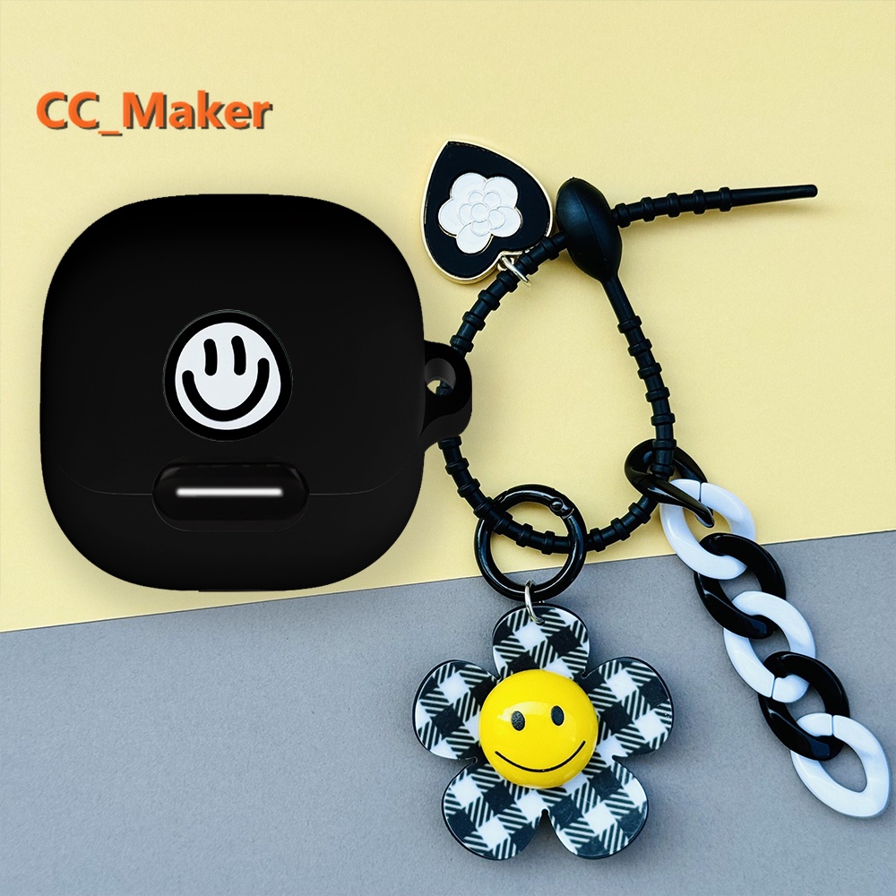 適用於 Anker Soundcore Liberty 4 NC 手機殼矽膠軟殼可愛雛菊鑰匙扣挂件卡通熊貓 Soundc