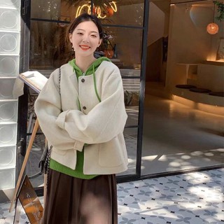 【HOT 本舖】 S-2XL 小香風短外套女2023秋冬新款獨特超好看高階感小個子韓系毛呢