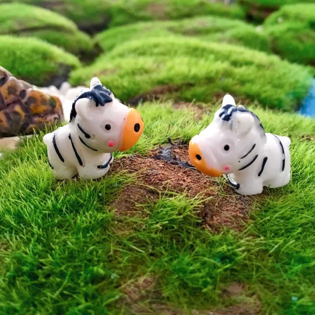 可愛仿真動物斑馬苔蘚微景觀擺件迷你公仔玩具擺件 盆景裝飾品 公仔擺件 裝飾用品