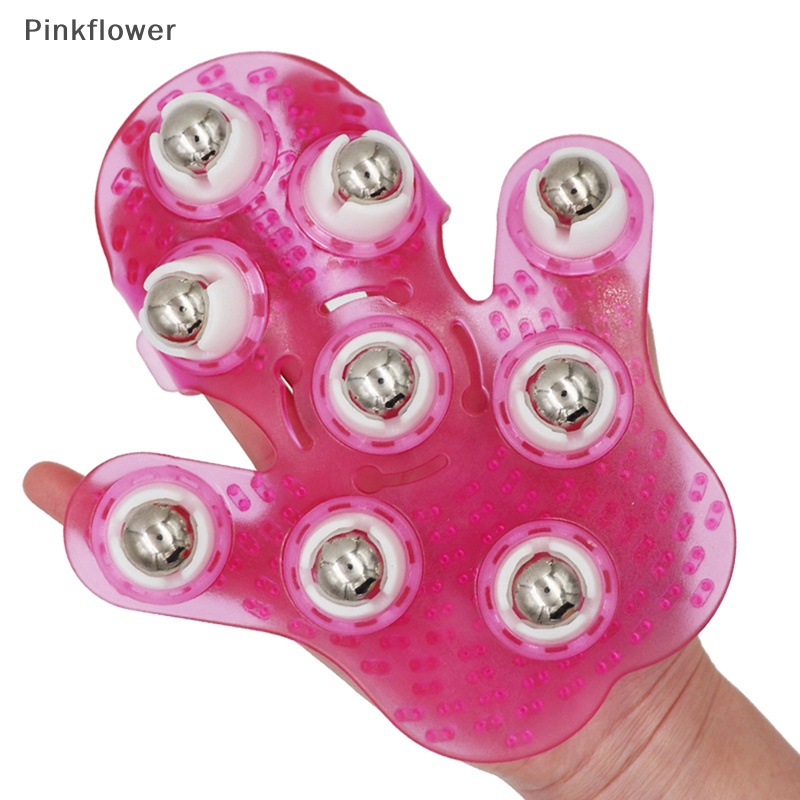 Pinkflower 手掌形按摩手套身體按摩器,帶 9 360 度滾輪金屬滾輪 EN
