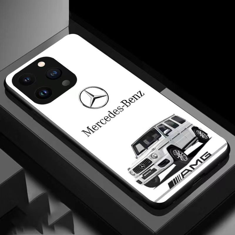 Mercedes-Benz IPhone 15promax手機殼15/15pro新款保護套14/14pro玻璃殼潮流款