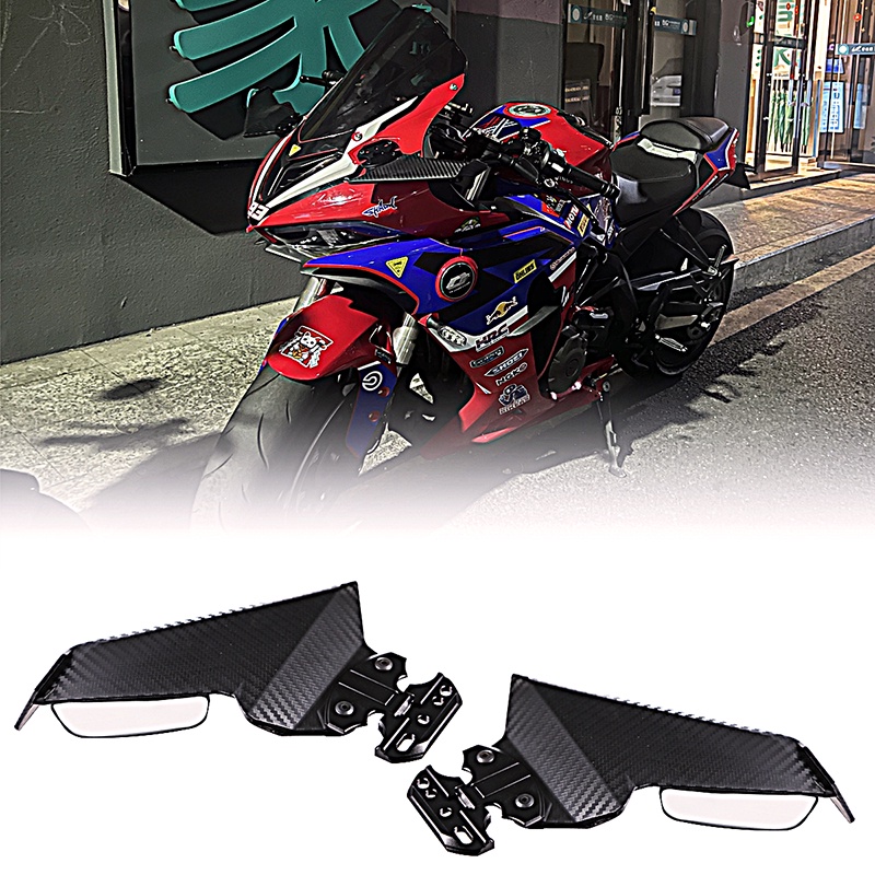 【honda專營】cb650r 改裝 cbr650r 本田CBR650 賽600改裝碳纖紋新款可調整定風翼後照鏡擾流翼