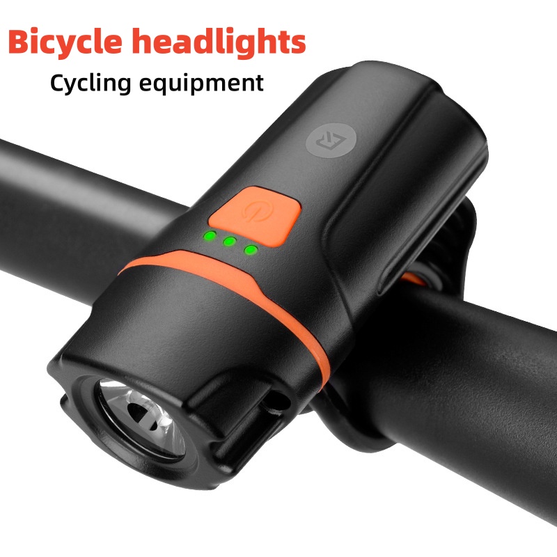 新款一體式自行車頭燈 USB充電強光LED警示燈騎行裝備自行車頭燈
