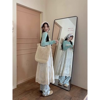 【HOT 本舖】 重工蕾絲花邊吊帶裙女 春夏新款法式時尚洋氣內搭別致連衣裙潮 連衣裙