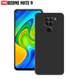 HITAM 黑色啞光手機殼適用於 Redmi Note 9 和 Redmi Note 9 Pro 矽膠軟殼外殼 Pro