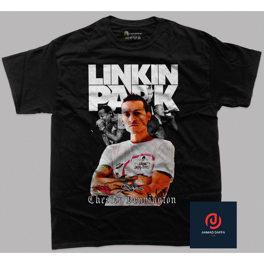 Band Chester Bennington Linkin Park T 恤 T 恤復古棉精梳 24 年代