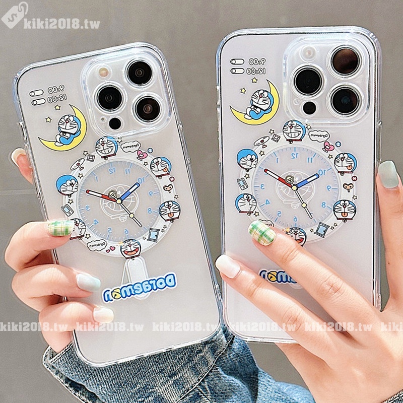 時鐘 哆啦A夢 magsafe 磁吸 手機殼 適用於iPhone 15 14 13 12 11 Pro Max 防摔殼