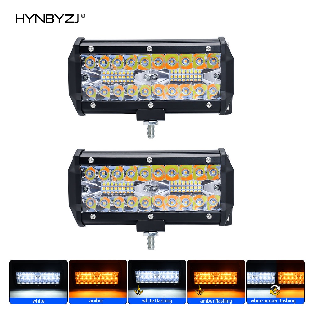 Hynbyzj 180W 汽車聚光燈 LED 越野工作燈 7 英寸方形霧燈適用於摩托車踏板車 4x4 卡車雪犁 SUV