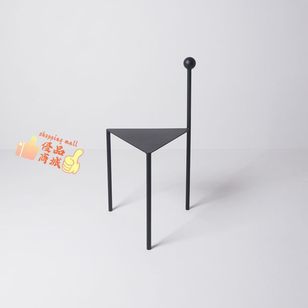簡約現代個性金屬餐椅異形創意 三角椅極簡家具設計師網紅藝術凳子