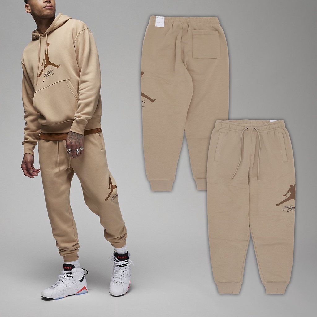 Nike 長褲 Jordan Essentials 男款 棕色 刷毛 縮口 喬丹 抽繩【ACS】 FD7346-200