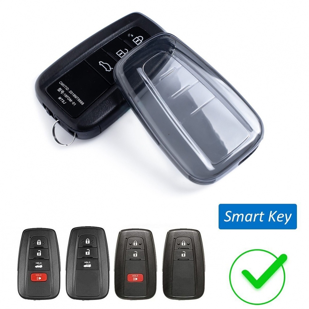 豐田漢蘭達RAV4凱美瑞卡羅拉黑色透明鑰匙Fob錶殼鑰匙殼