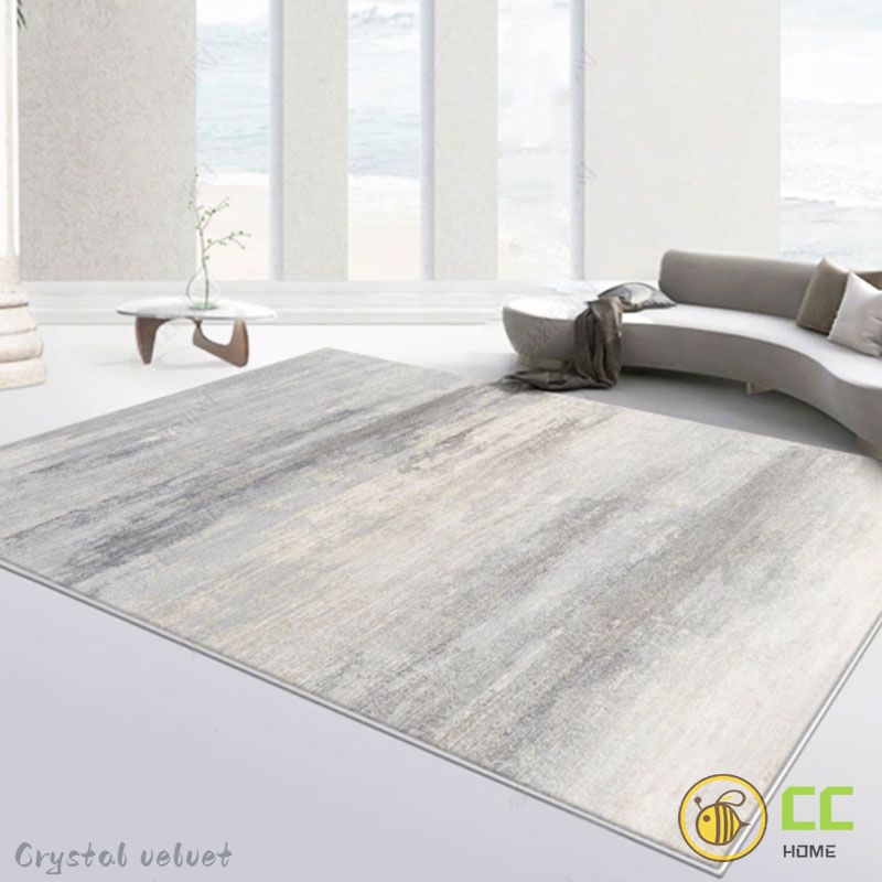 CC❤Home 高級灰色水晶絨地毯客廳滿鋪大尺寸茶几毯簡約ins臥室床邊毯家用防滑墊