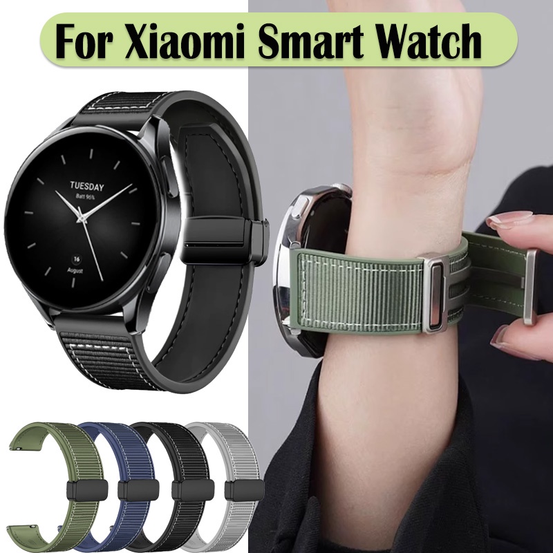 XIAOMI 適用於小米手錶 S3 /S2 /2 Pro /S1 /S1 Pro /S1 有源智能手錶帶磁性折疊扣原裝編