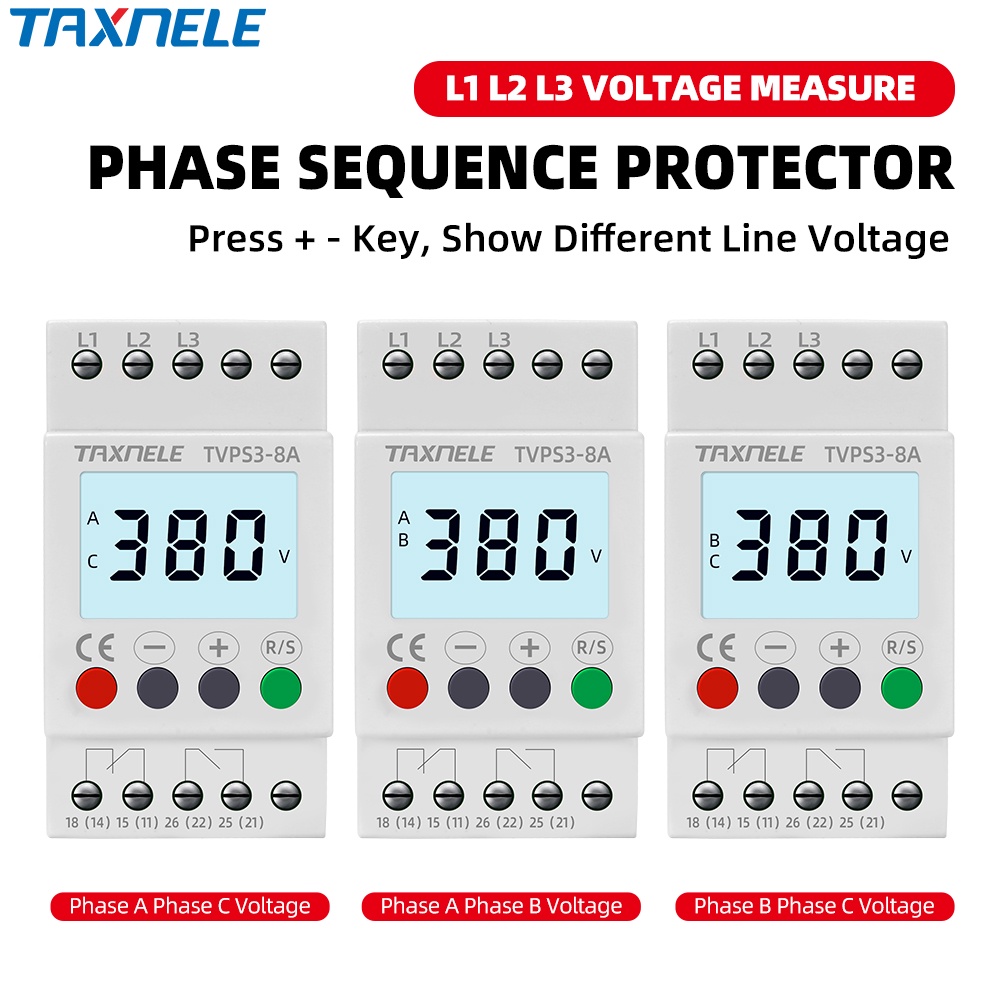 3 相 380VAC 可調欠壓保護器電壓監測表順序保護繼電器電壓不平衡