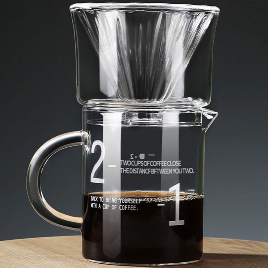 玻璃手衝咖啡壺 透明耐熱玻璃咖啡分享壺 美式滴濾
