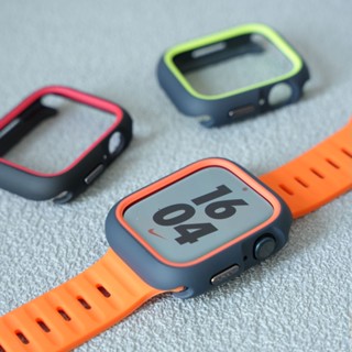 錶帶和錶殼套裝矽膠錶帶 TPU 保護套相容 Apple watch series 9 8 7 6 5 se 4 3 2